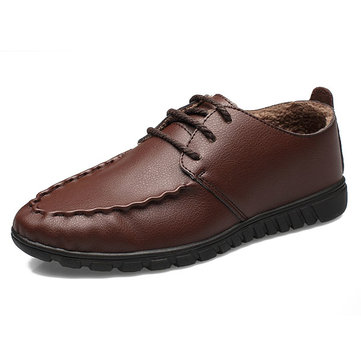 Grands hommes de taille nouveaux occasionnels oxfords PU cuir nubuck respirant chaussures d'hiver en cuir